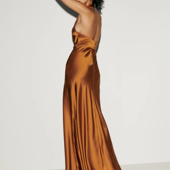 NWT Reformation Daniela Silk Dress size 2 - copper - Picture 7 of 11